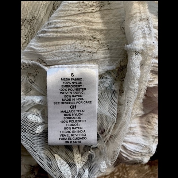 Ooh La Luxe Lovely Button Up Tank Top, with Tie/Floral Embroidery Design Back - Picture 8 of 8